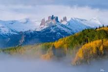 Aspen Colorado ski mountains and aspen trees